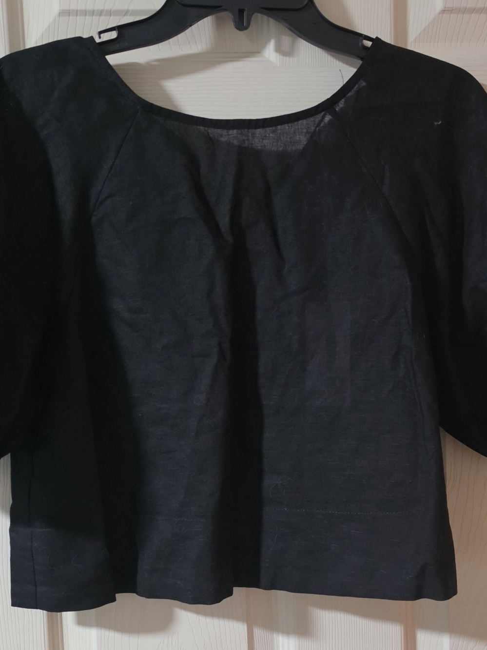 Petal & Pup Black Short Sleeve Linen Top